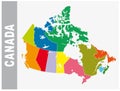 Colorful Canada administrative and political map Royalty Free Stock Photo