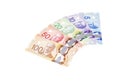 Colorful Canadian Dollar Bills in Various Denomination 4 Royalty Free Stock Photo