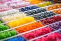 colorful candies arranged in nice rows at a confectionery stall