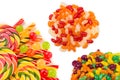 Colorful candies background. Lollipop. Top view Royalty Free Stock Photo