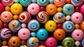 Colorful candies background. Top view of colorful candies background