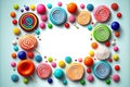 colorful candies. candy and lollipops. with room for your greetings, top view Royalty Free Stock Photo