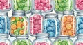 Colorful Candies in Glass Jars Royalty Free Stock Photo