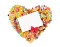 Colorful candies, jelly and marmalade heart Royalty Free Stock Photo