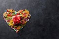 Colorful candies, jelly and marmalade heart Royalty Free Stock Photo