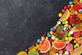Colorful candies, jelly and marmalade Royalty Free Stock Photo