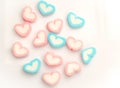 Colorful candies marshmallow heart shape isolate white background Royalty Free Stock Photo