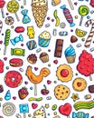 Colorful candies seamless pattern Royalty Free Stock Photo