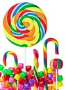 Colorful candies and sweets isolated Royalty Free Stock Photo