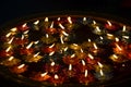 Colorful Candle floating on water for pray buddha