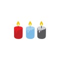 Colorful candle icon and simple flat symbol for web site, mobile, logo, app, UI Royalty Free Stock Photo