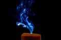 Colorful candle smoke Royalty Free Stock Photo