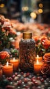 Colorful Candles in Mexican Church Background Selective Focus