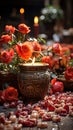 Colorful Candles in Mexican Church Background Selective Focus