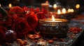 Colorful Candles in Mexican Church Background Selective Focus