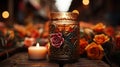 Colorful Candles in Mexican Church Background Selective Focus