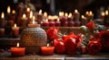 Colorful Candles in Mexican Church Background Selective Focus