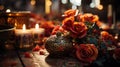 Colorful Candles in Mexican Church Background Selective Focus