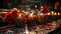 Colorful Candles in Mexican Church Background Selective Focus