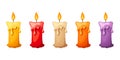 Colorful candles. Vector illustration.