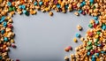 Colorful Candy Coated Popcorn Border Royalty Free Stock Photo