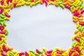 Colorful candy frame Royalty Free Stock Photo