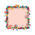 colorful candy frame on white background Royalty Free Stock Photo