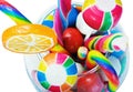 Colorful candy in a glass isolated Royalty Free Stock Photo