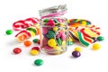 Colorful candy in a glass jar Royalty Free Stock Photo