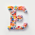 Colorful Candy Letter E: A Whimsical Pill Artwork By Patricia Piccinini Royalty Free Stock Photo