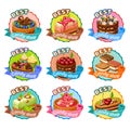 Colorful Candy Shop Stickers Set