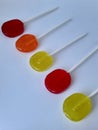 Colorful Candy suckers on a white background