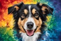 Colorful canine art beautiful painting showcases close up of dog