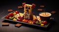 Colorful Caninecore Food Sculpture Plate With Nikon D750 Photo