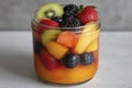 Colorful canned fruit assortment Royalty Free Stock Photo