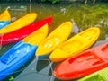 Colorful canoe in the canal