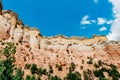 The colorful canyon cliff walls in the high desert of New Mexico