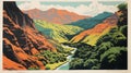Colorful Canyon Postcard For Haleakala National Park