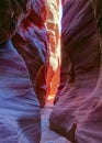 Colorful canyon walls in narrow slot canyon Wire Pass, Paria Canyon-Vermilion Cliffs Wilderness, near the Utah-Arizona border, sou Royalty Free Stock Photo