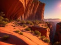 Colorful canyons Incorporate a foreground element made with generative ai