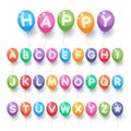 Colorful capital alphabet letter balloons