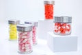 Colorful capsules, tablets to differentiate your drug type and treatment