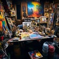 Colorful and Captivating Painter's Workspace