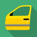 Colorful car door icon in modern flat style with long shadow. Car parts Royalty Free Stock Photo