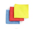 Colorful car wash cloths on white background, top view Royalty Free Stock Photo