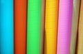 Colorful cardboard tubes