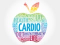 Colorful Cardio apple word cloud Royalty Free Stock Photo