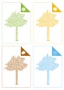 Colorful cards with seasons trees Royalty Free Stock Photo