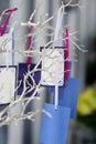 Colorful cards on a silver tree