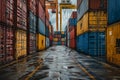 Colorful cargo containers at shipping yard Royalty Free Stock Photo